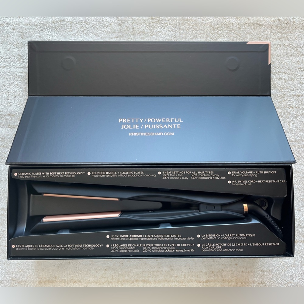 Kristin Ess 3-in-One, 1-inch Ceramic Flat Iron in Black and Gold